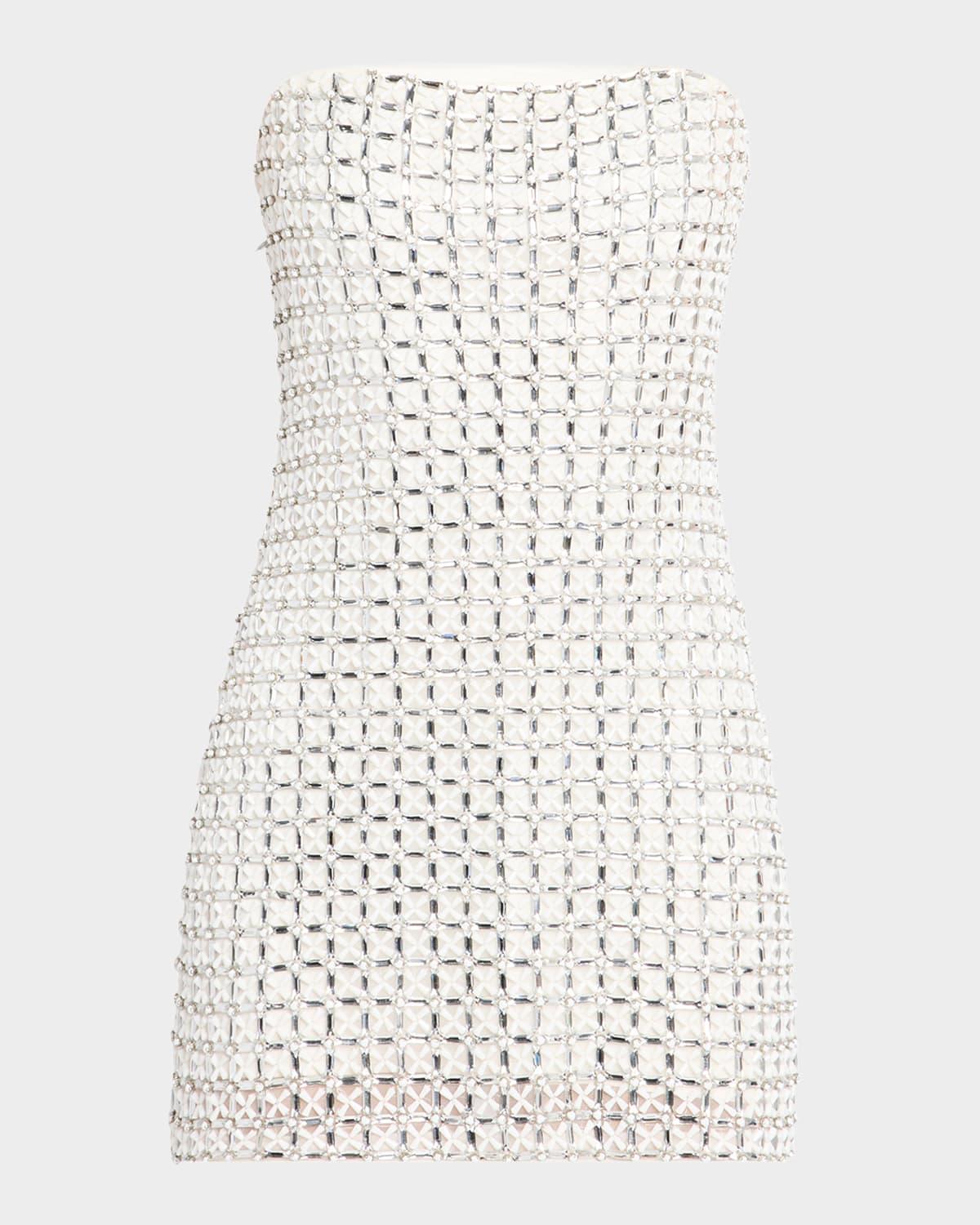 harper beaded strapless mini dress