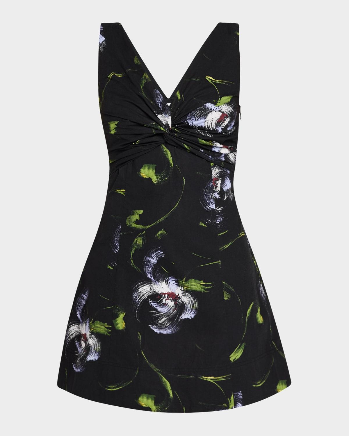 harper printed v-neck mini dress
