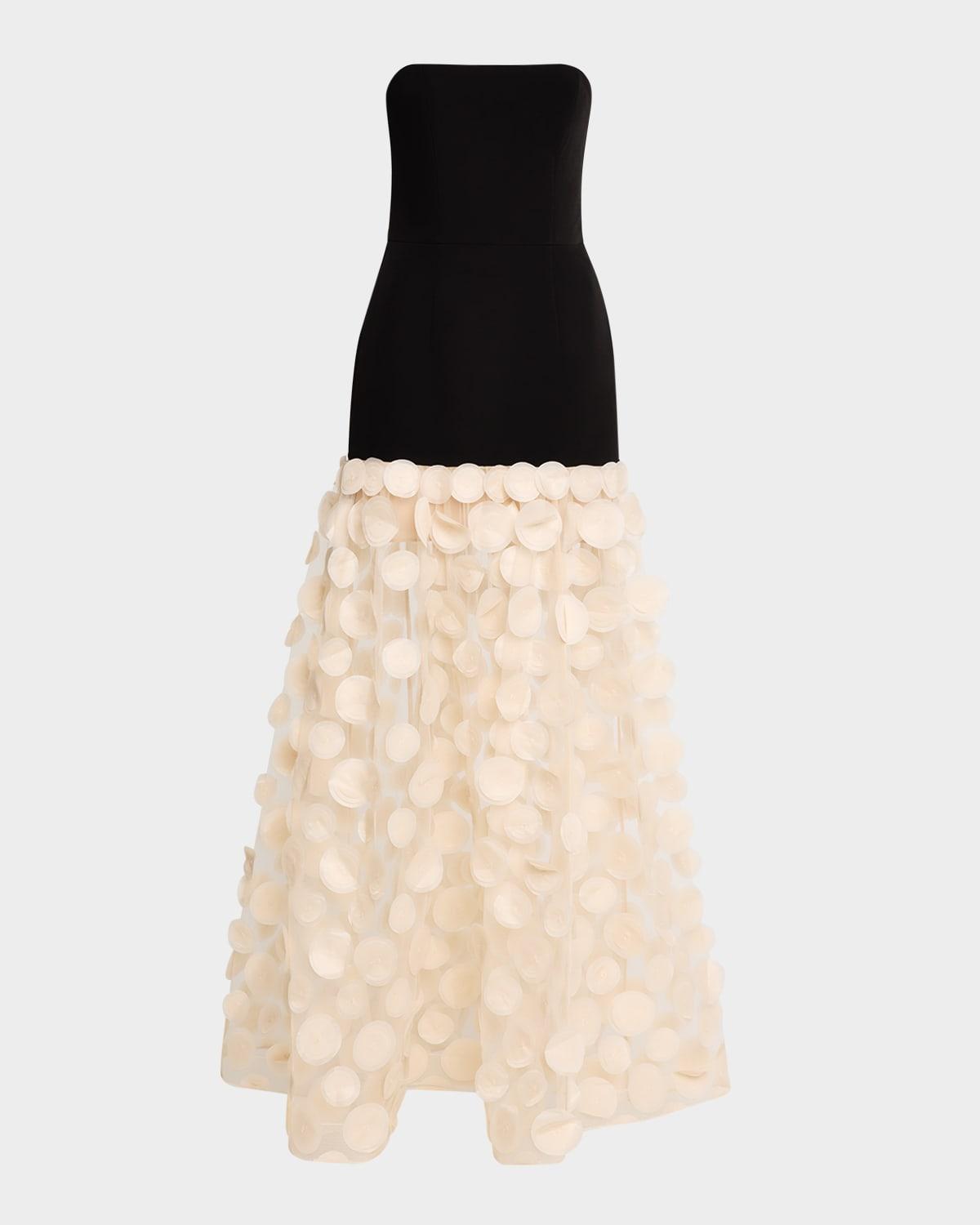 harper strapless applique gown