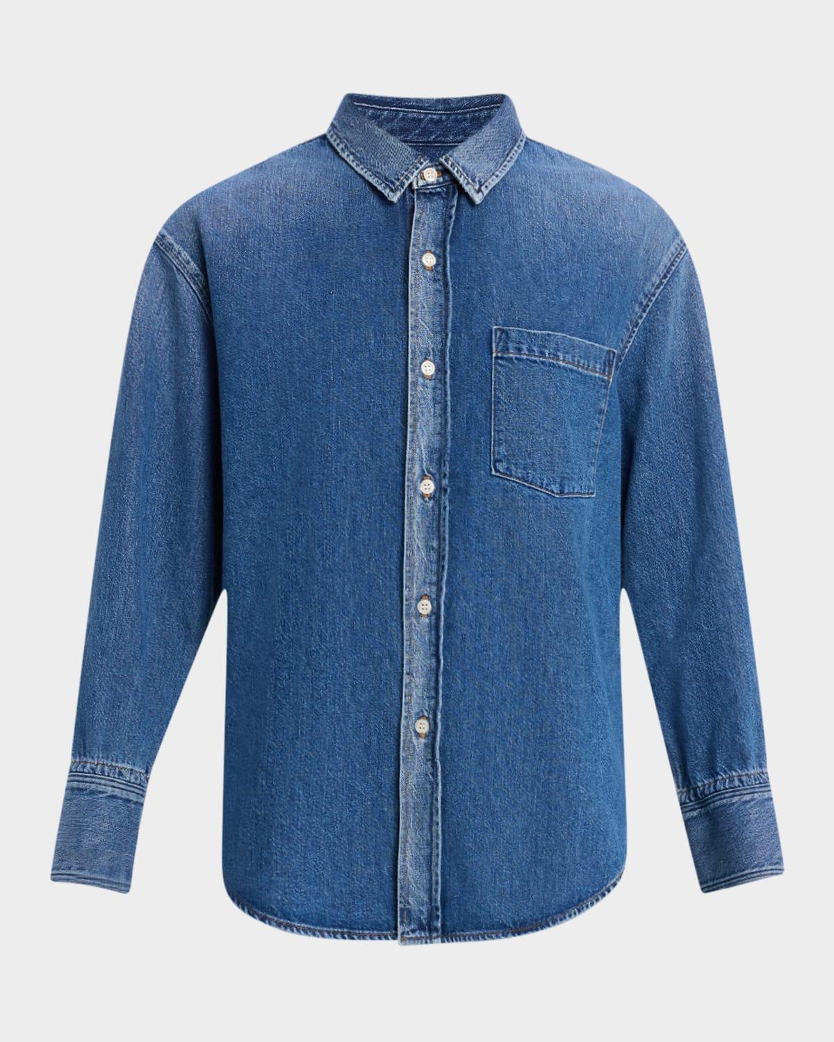 harris button-down cotton denim shirt