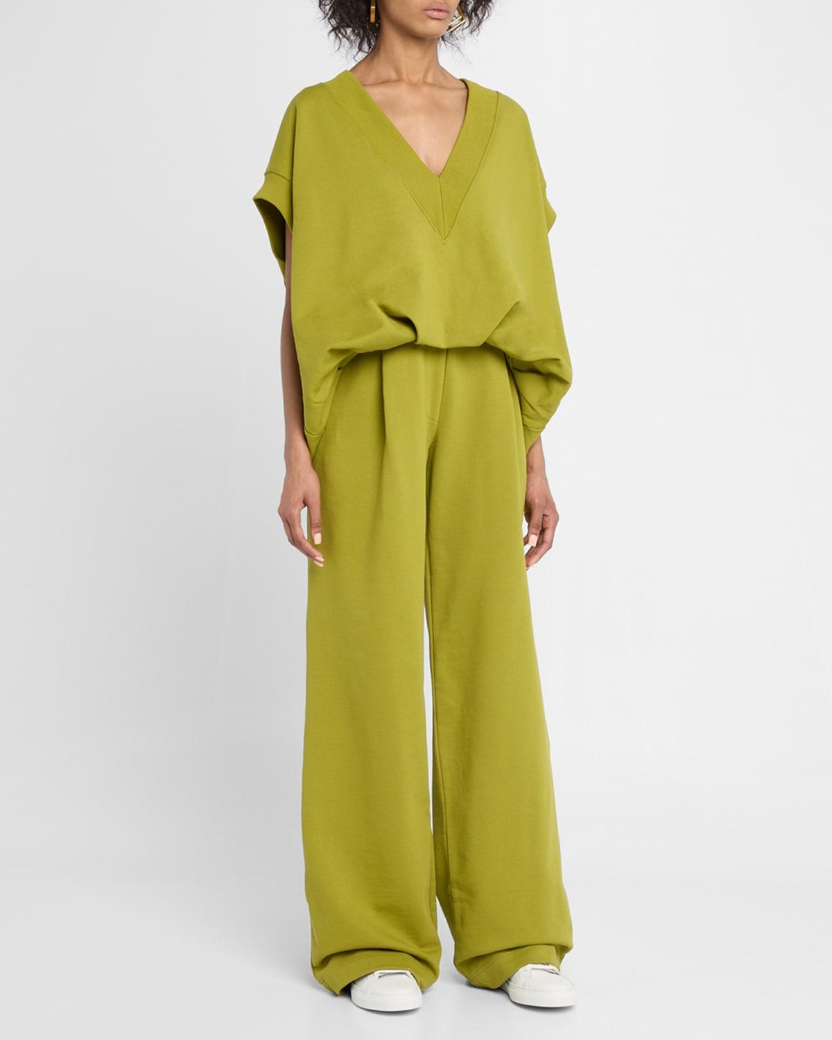 hartia bis pleated wide-leg pull-on pants