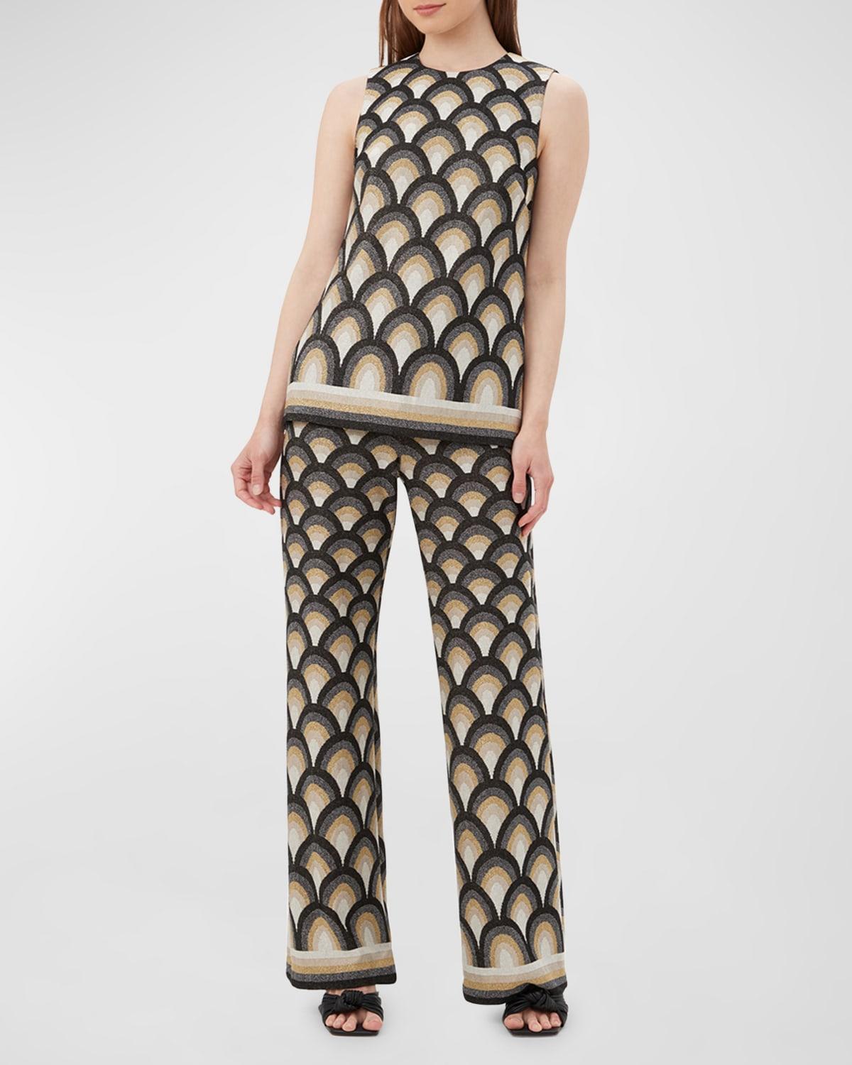 haruto sleeveless scalloped intarsia top