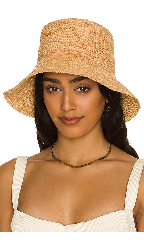 hat attack chic crochet bucket hat in neutral.