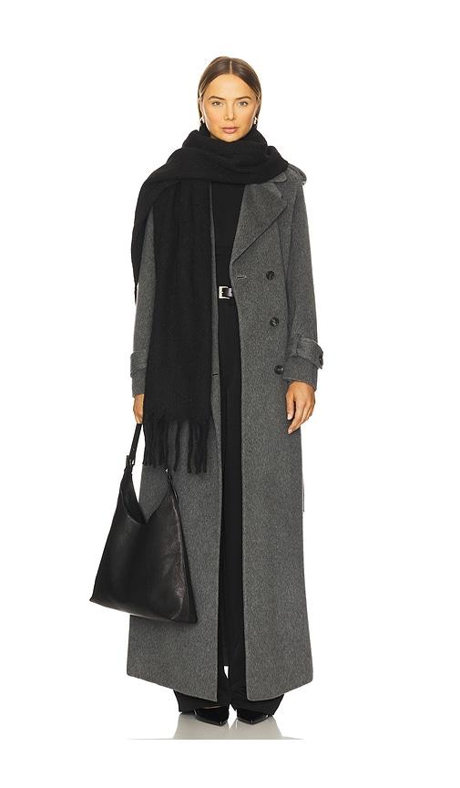 hat attack cozy solid scarf in black.