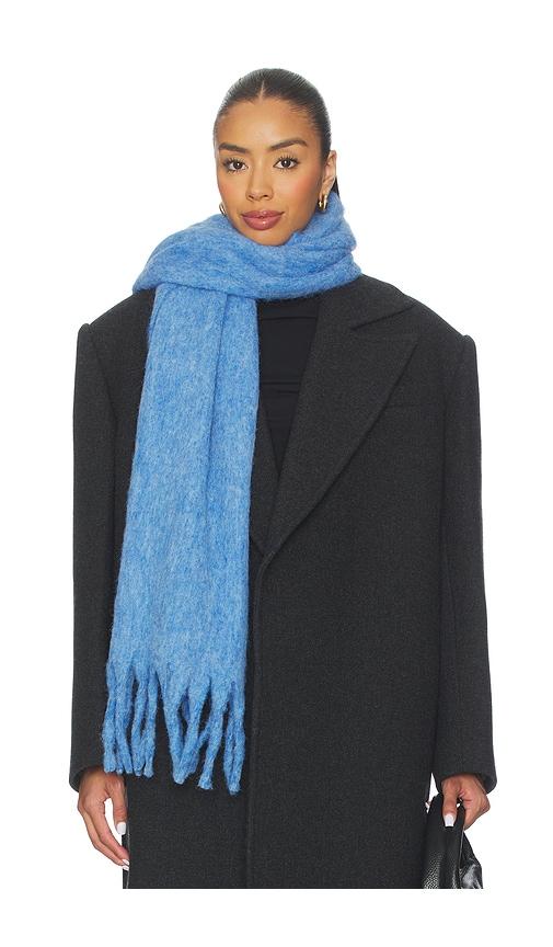hat attack cozy solid scarf in blue.