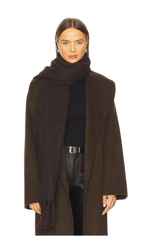 hat attack cozy solid scarf in chocolate.