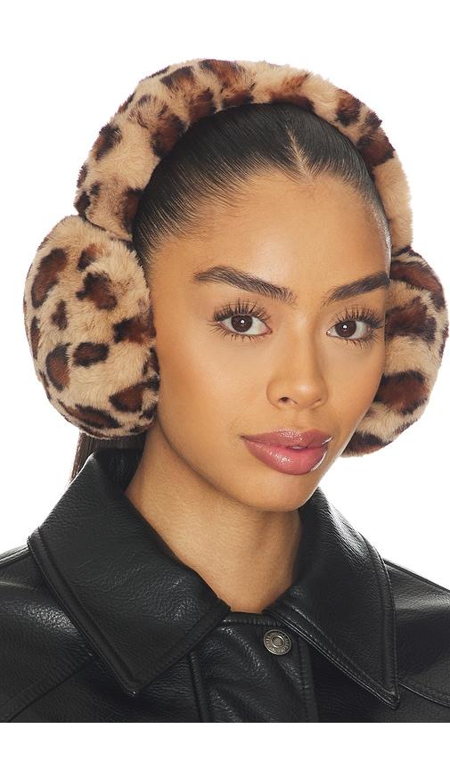 hat attack faux fur earmuff in brown.