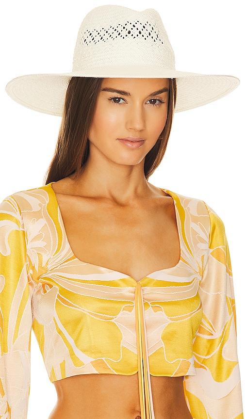 hat attack luxe packable sun hat in white.