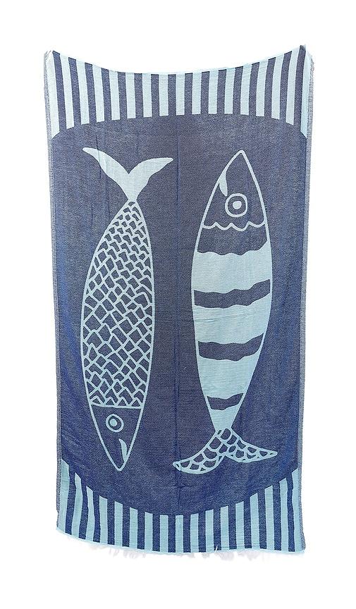 hat attack novelty towel in navy.