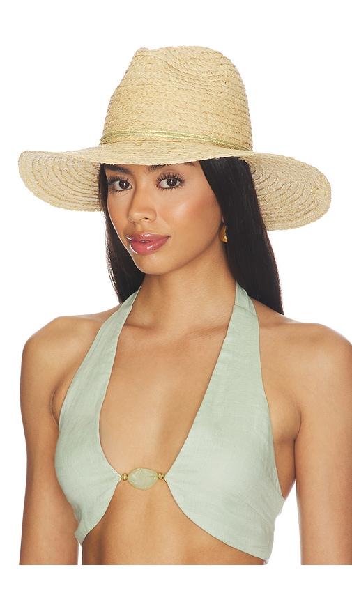 hat attack raffia braid continental fedora hat in neutral.