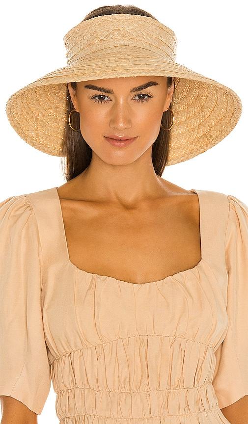 hat attack roll up travel visor in tan.