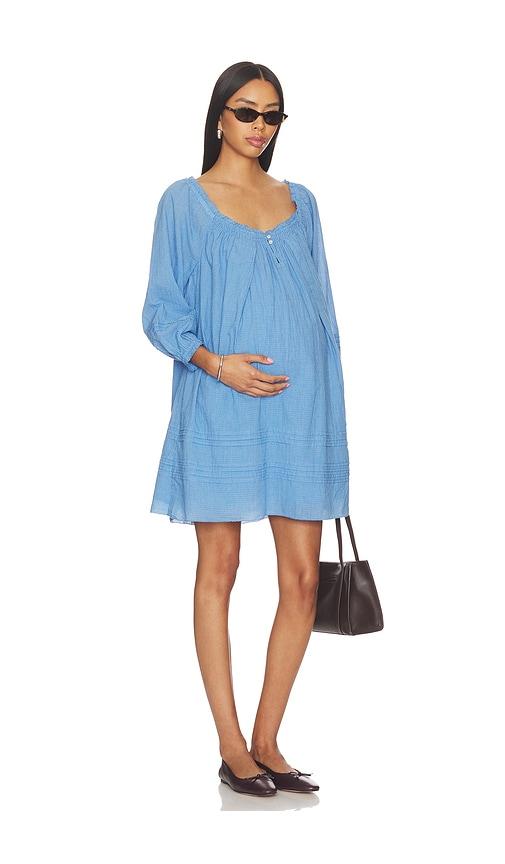 hatch the lottie secret nursing dress in blue.