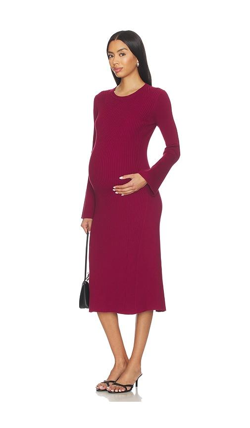 hatch the odette ribbed midi dress in burgundy.
