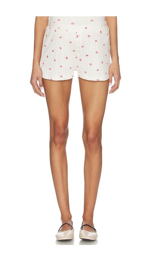 hatch the pointelle boxer short in ivory.
