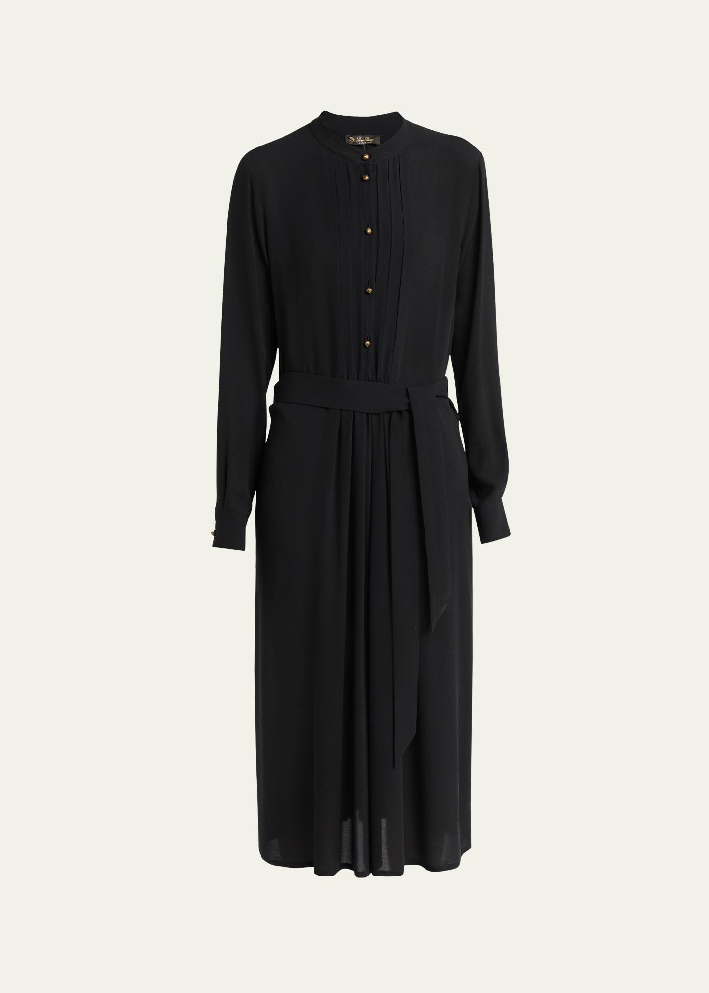hattie sable silk crepe shirtdress