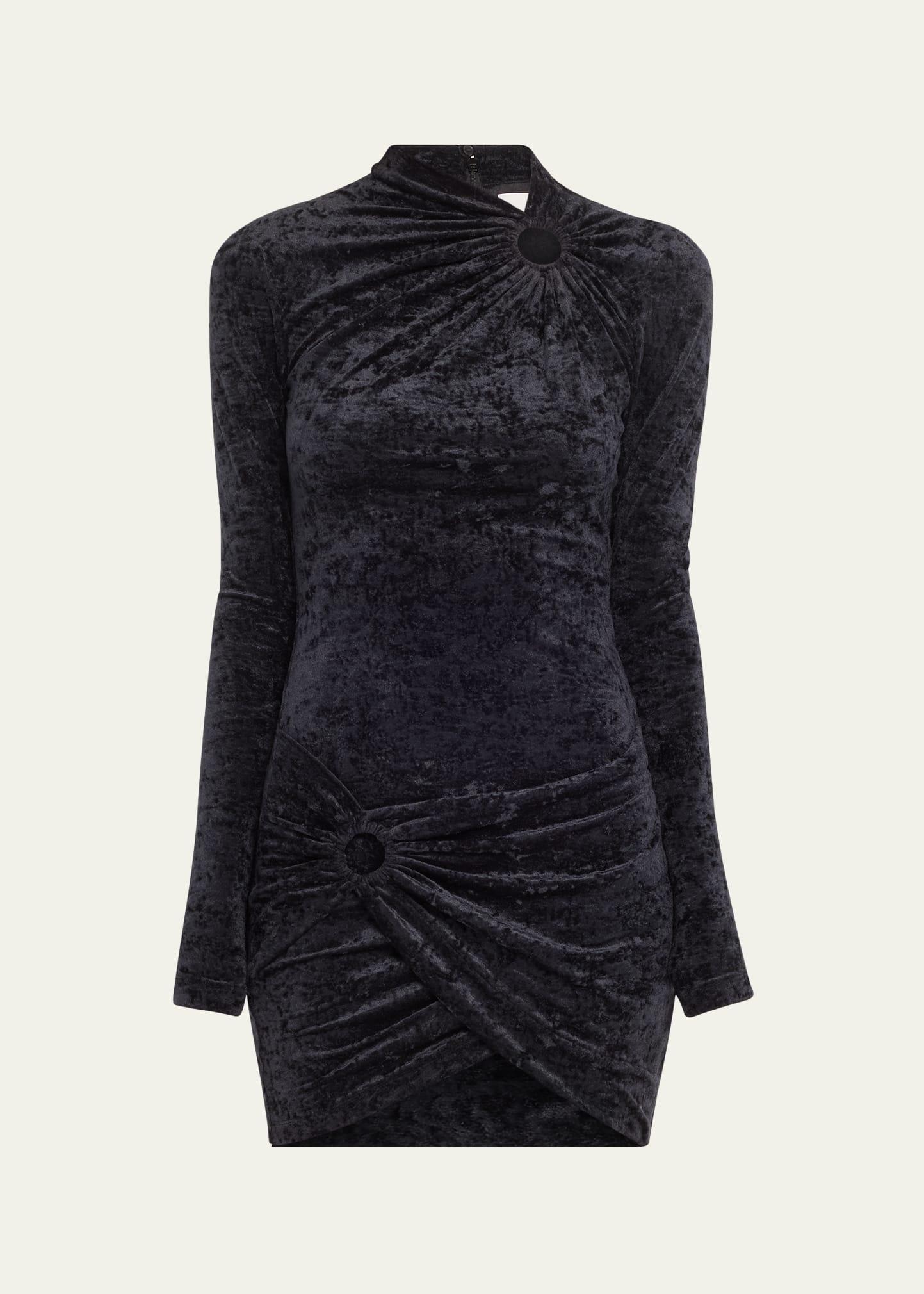 havana crushed velvet mini dress