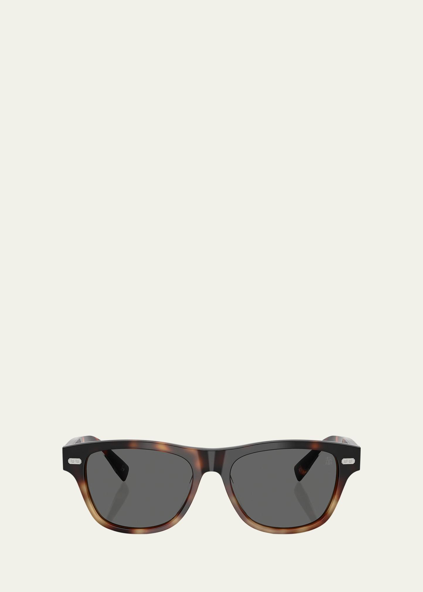 havana rectangle acetate sunglasses