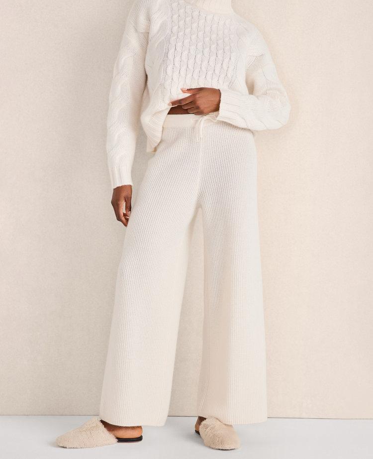 haven well within cashmere rib knit wide leg pants