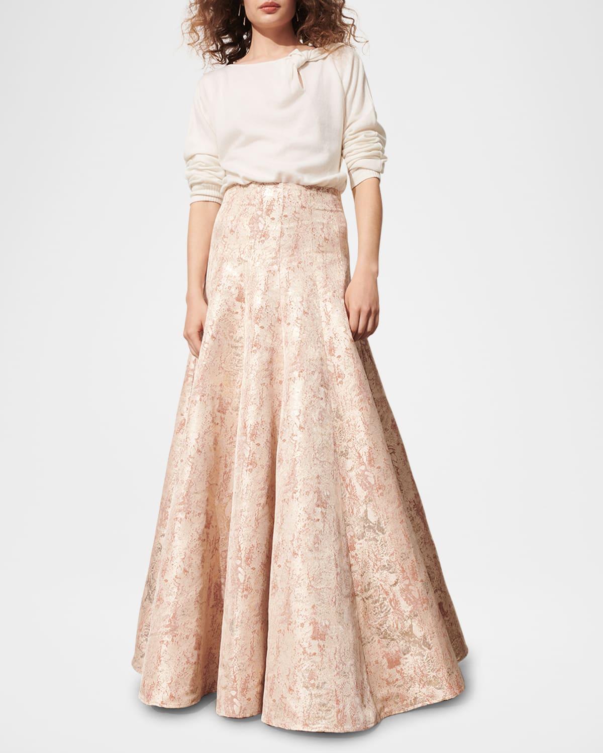 hayden metallic turmpet ball skirt