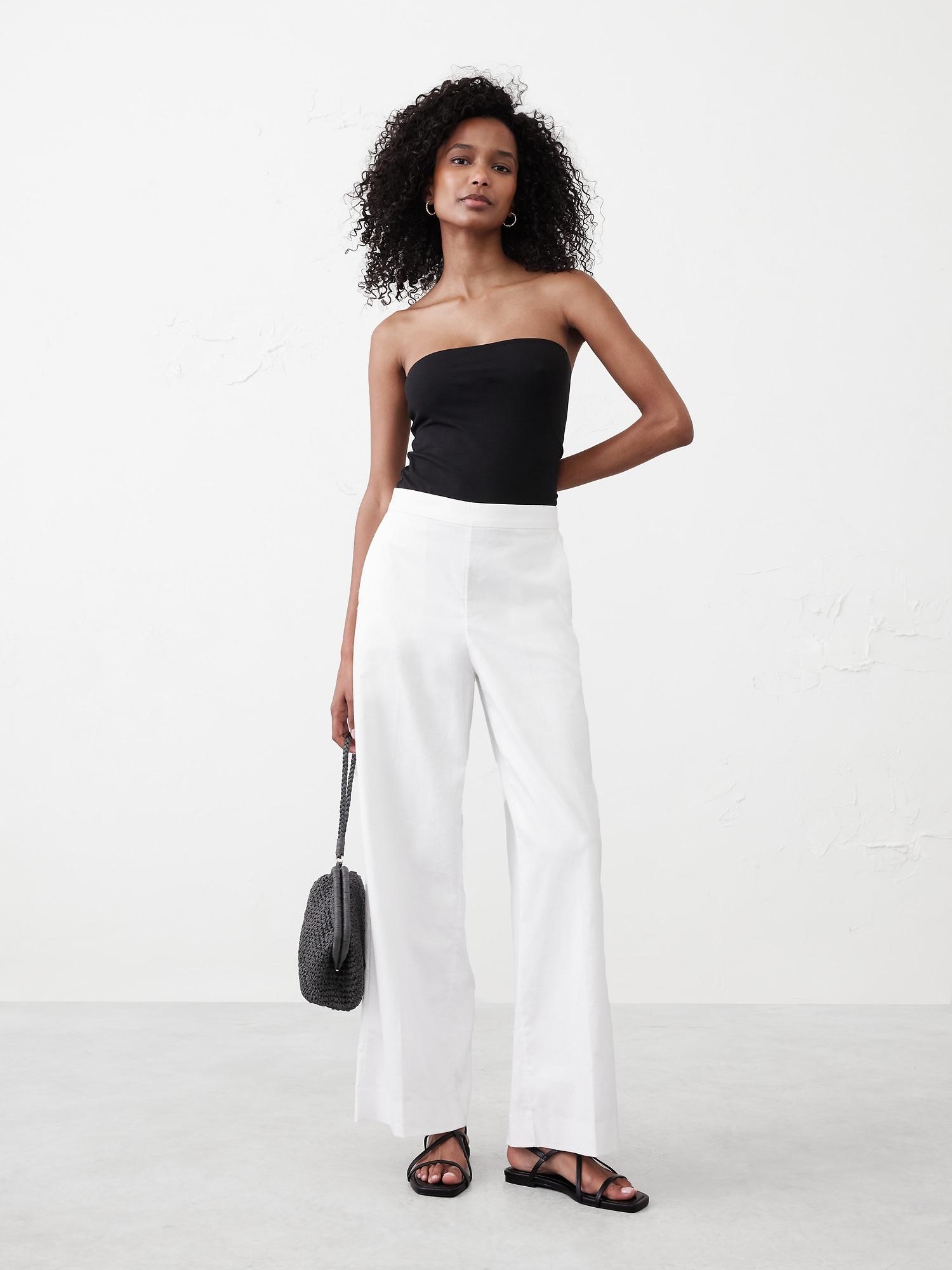 hayden wide-leg linen-blend pull-on pant