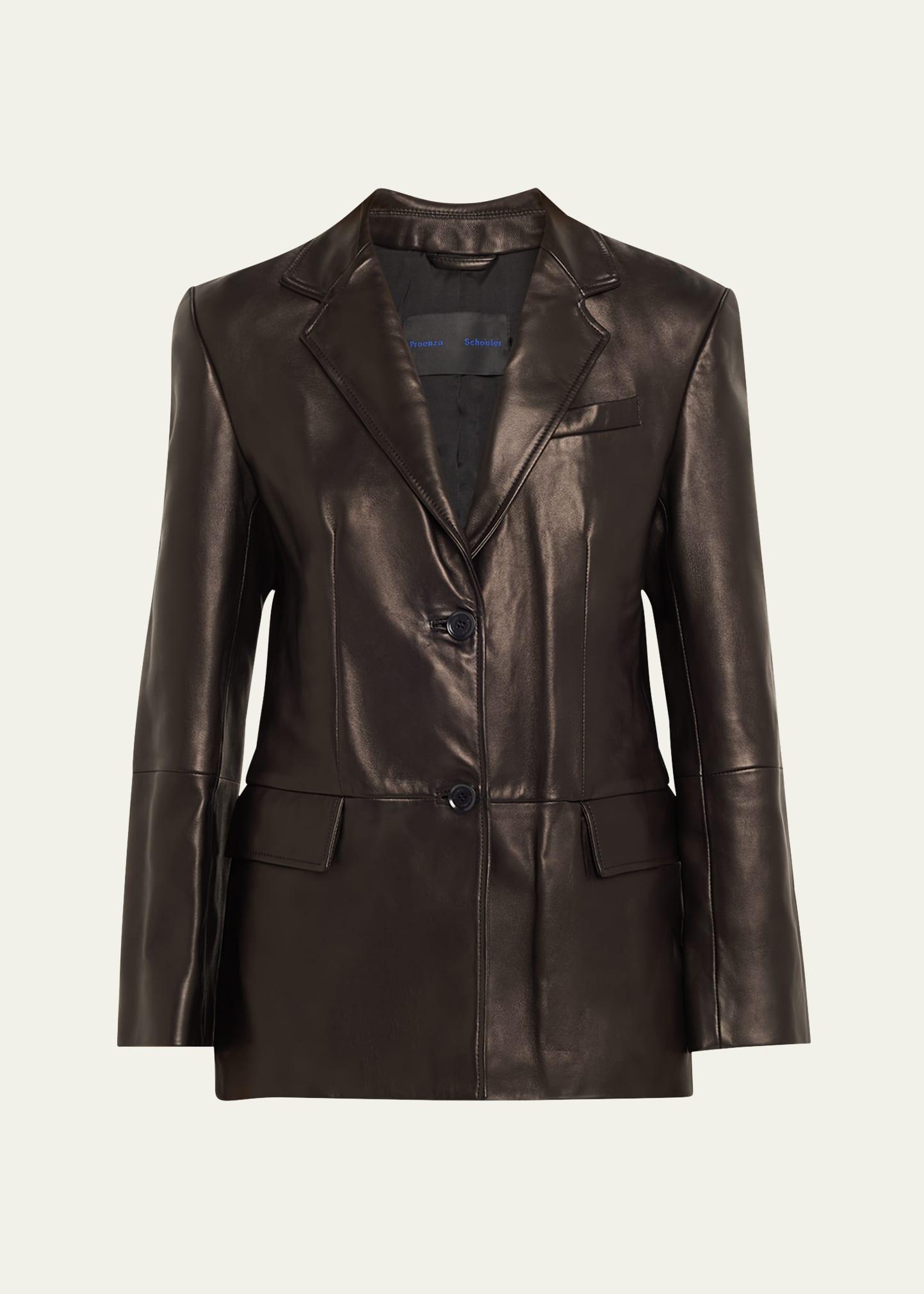 hayes open-front lambskin leather jacket