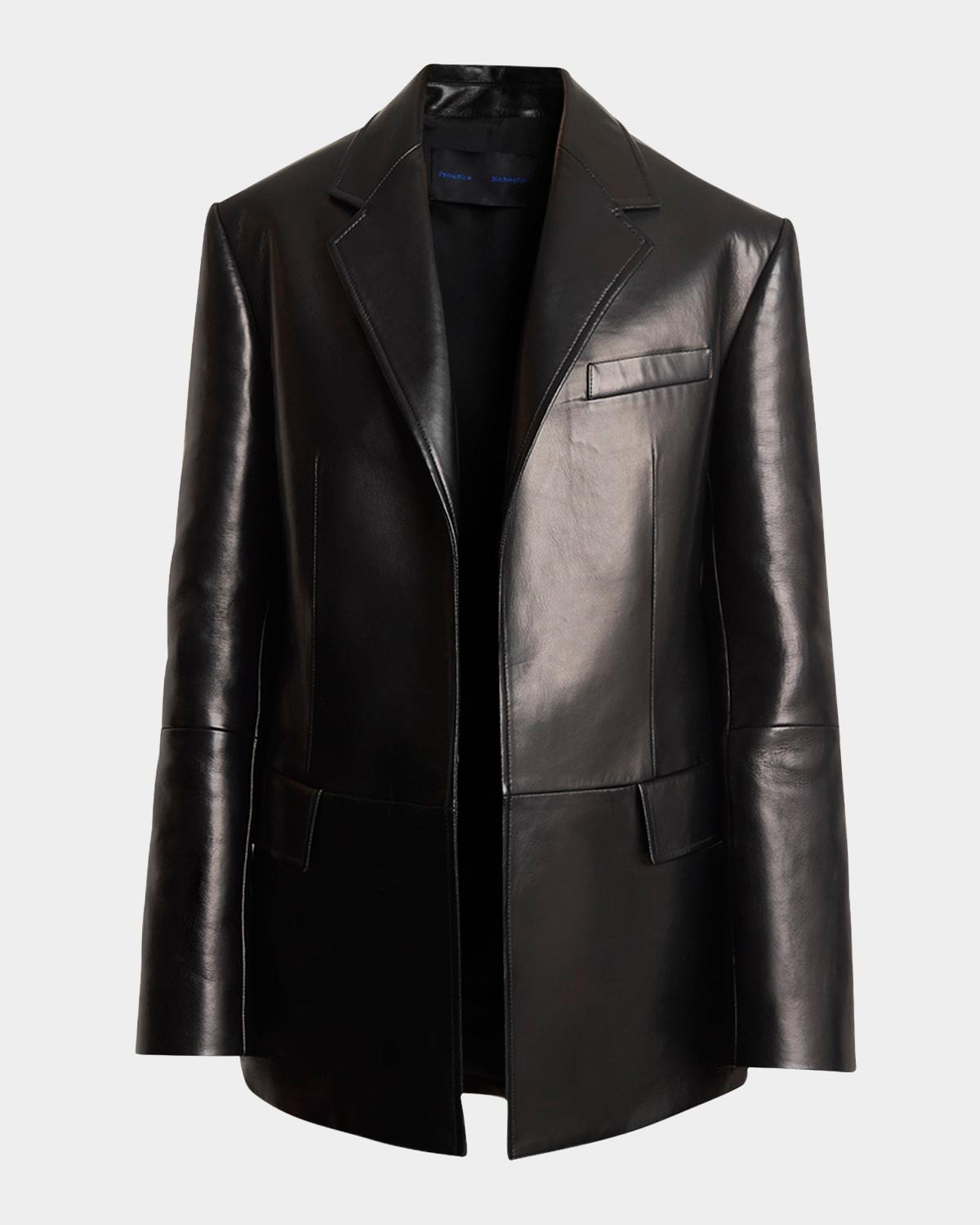 hayes open-front lambskin leather jacket