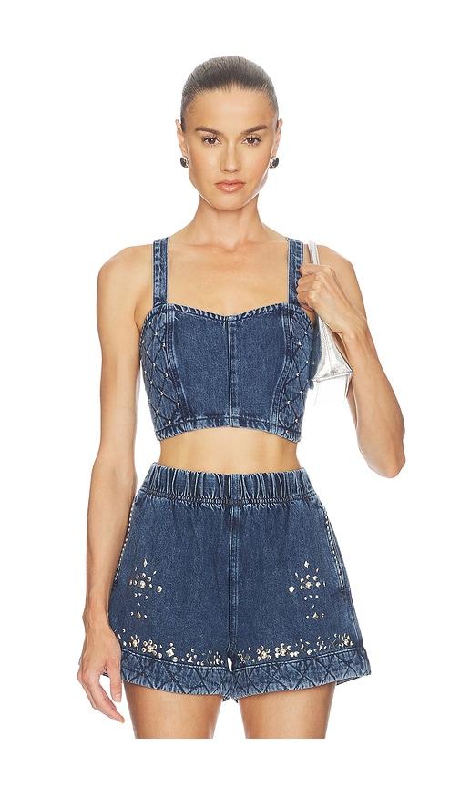 hayley menzies cyndi top in blue.