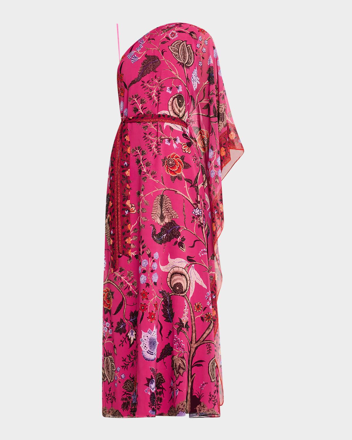 hazel asymmetric belted maxi dress