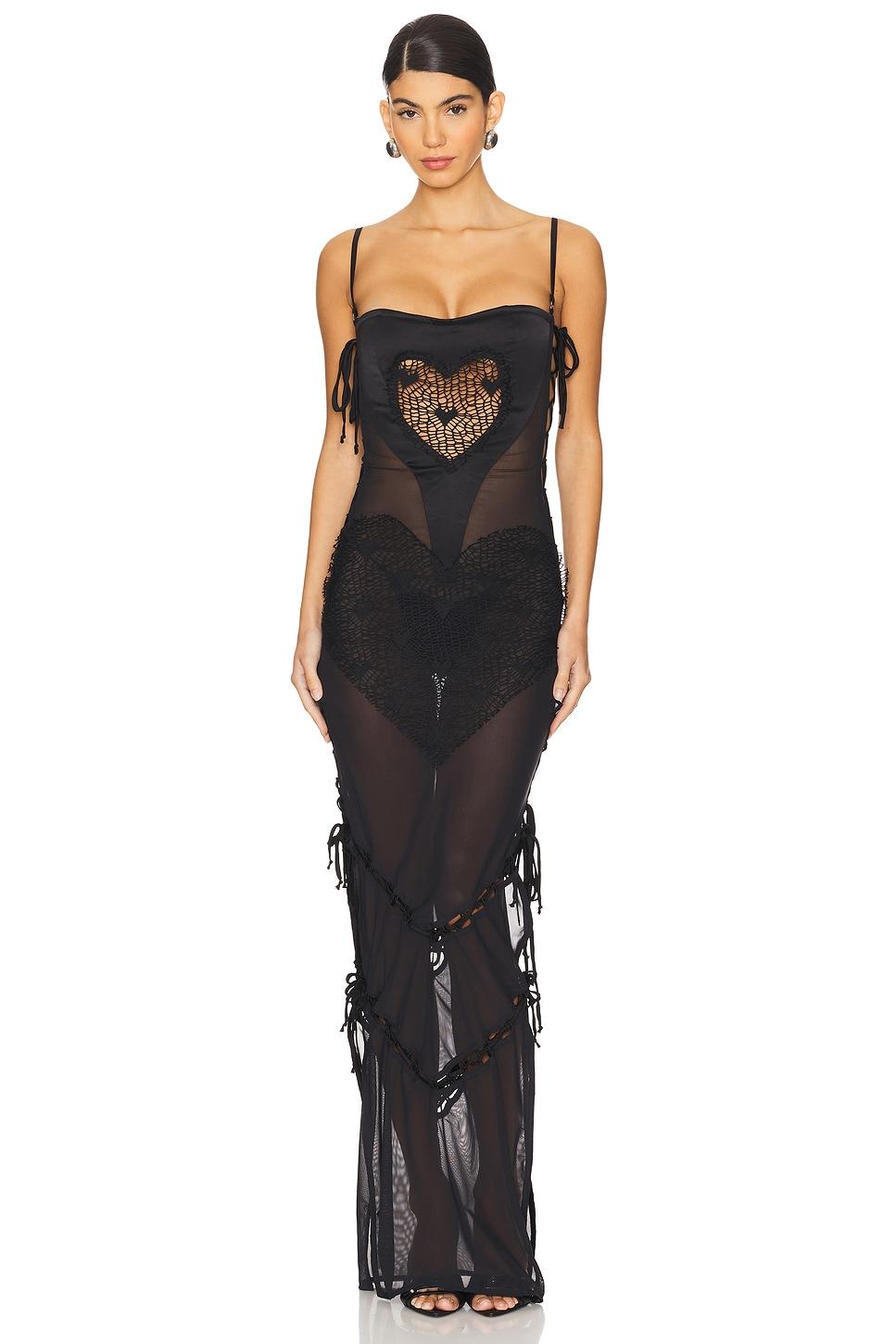 heart lace maxi dress