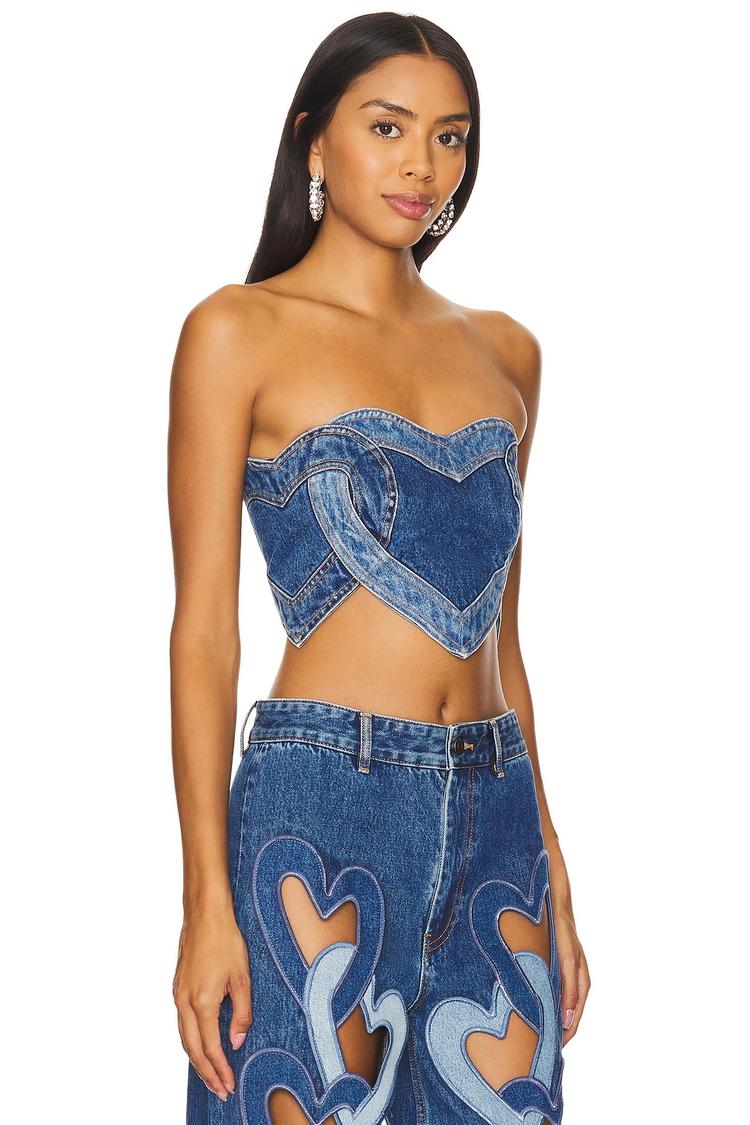 heart strapless top
