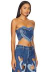 heart strapless top