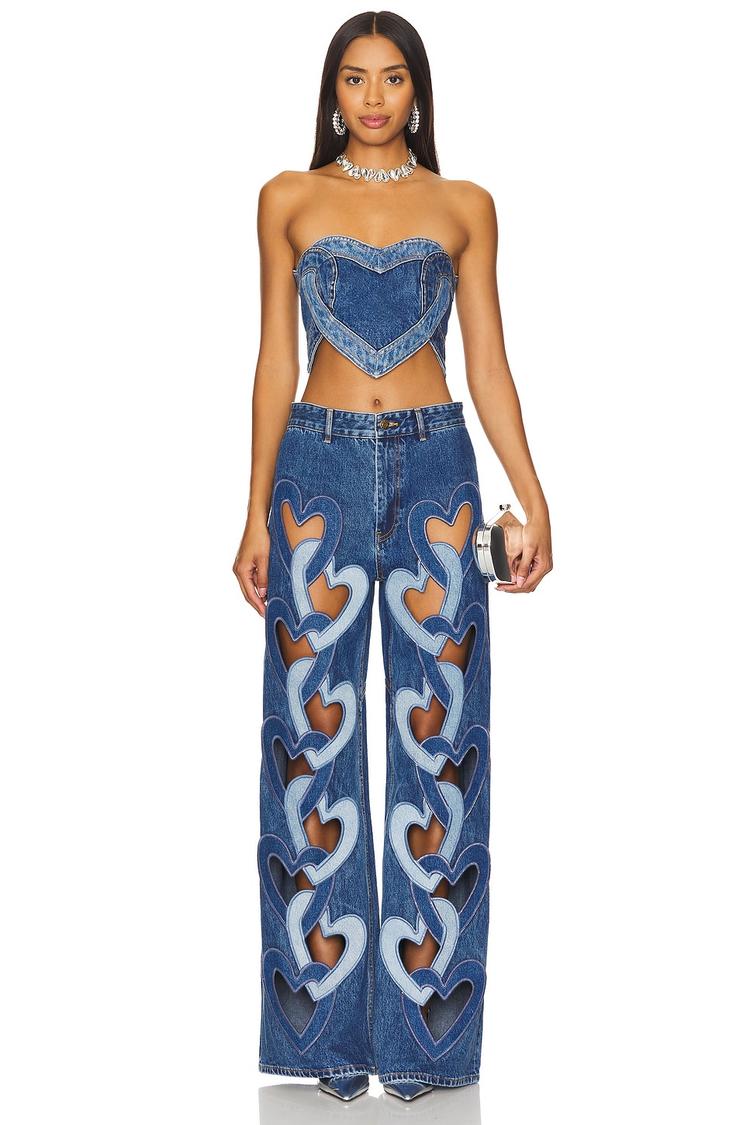 heart strapless top