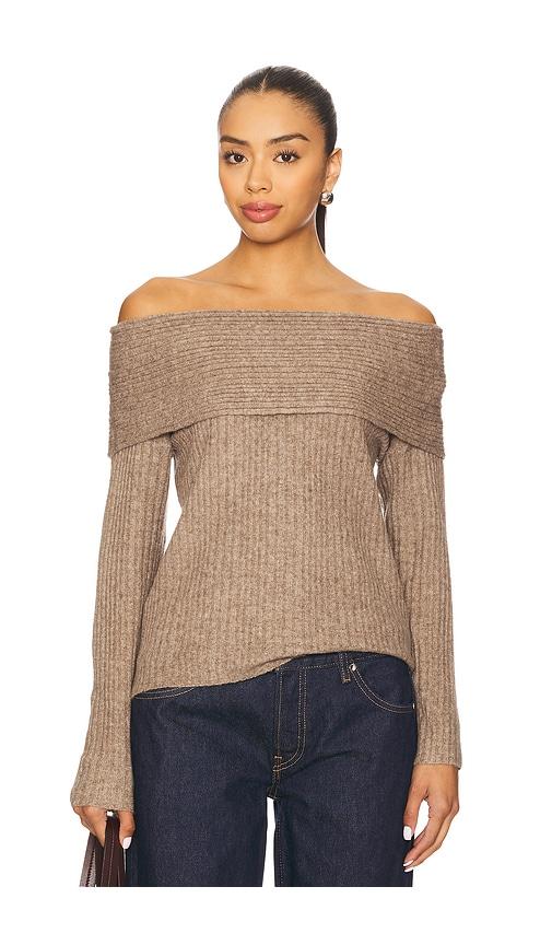 heartloom kendra sweater in taupe.
