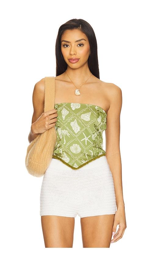 heartloom lauren top in green.