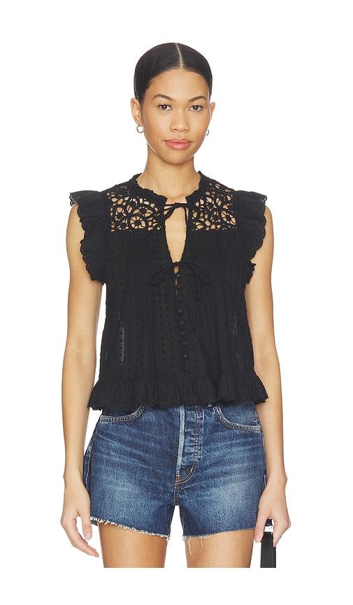 heartloom rayna top in black.