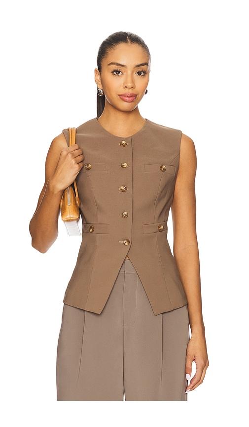 heartloom roxanna vest in brown.