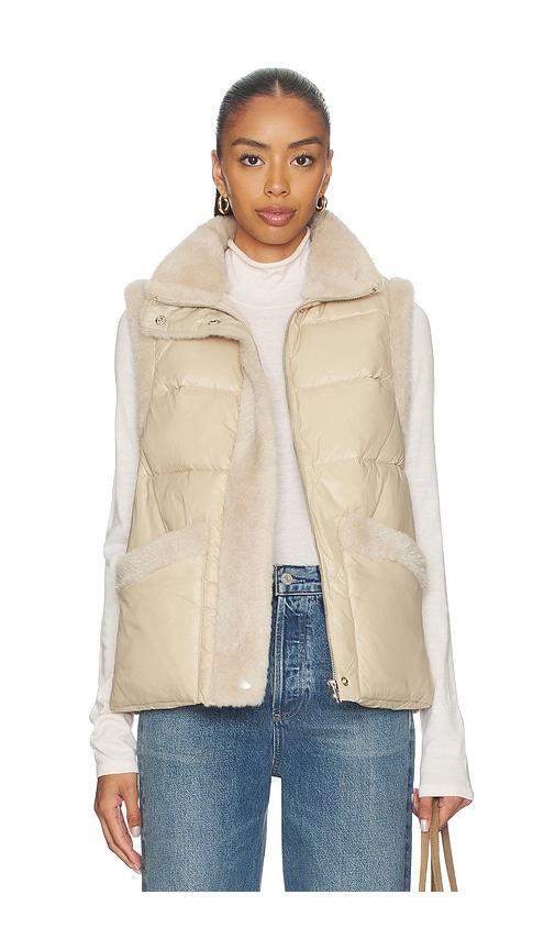heartloom serra vest in neutral.
