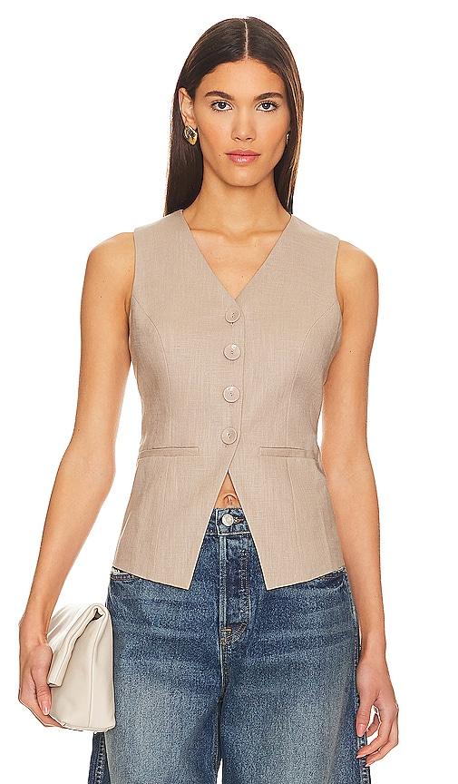 heartloom silvie vest in tan.