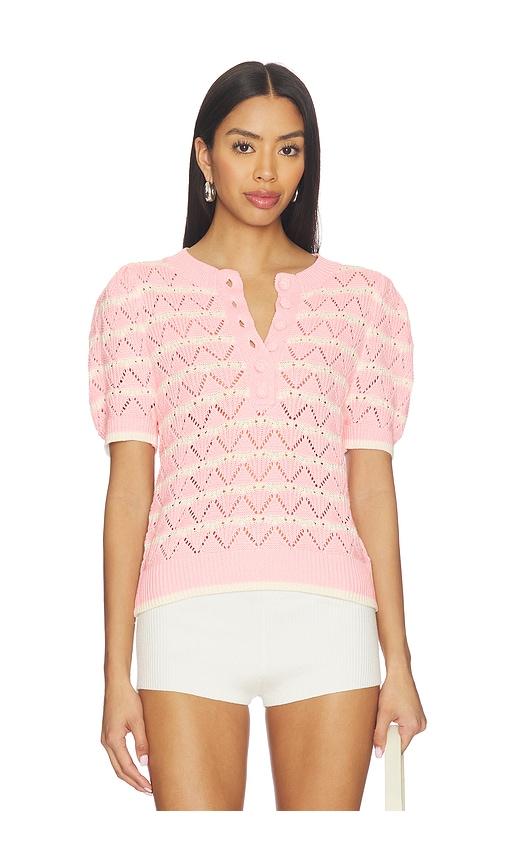 heartloom verano top in pink,white.