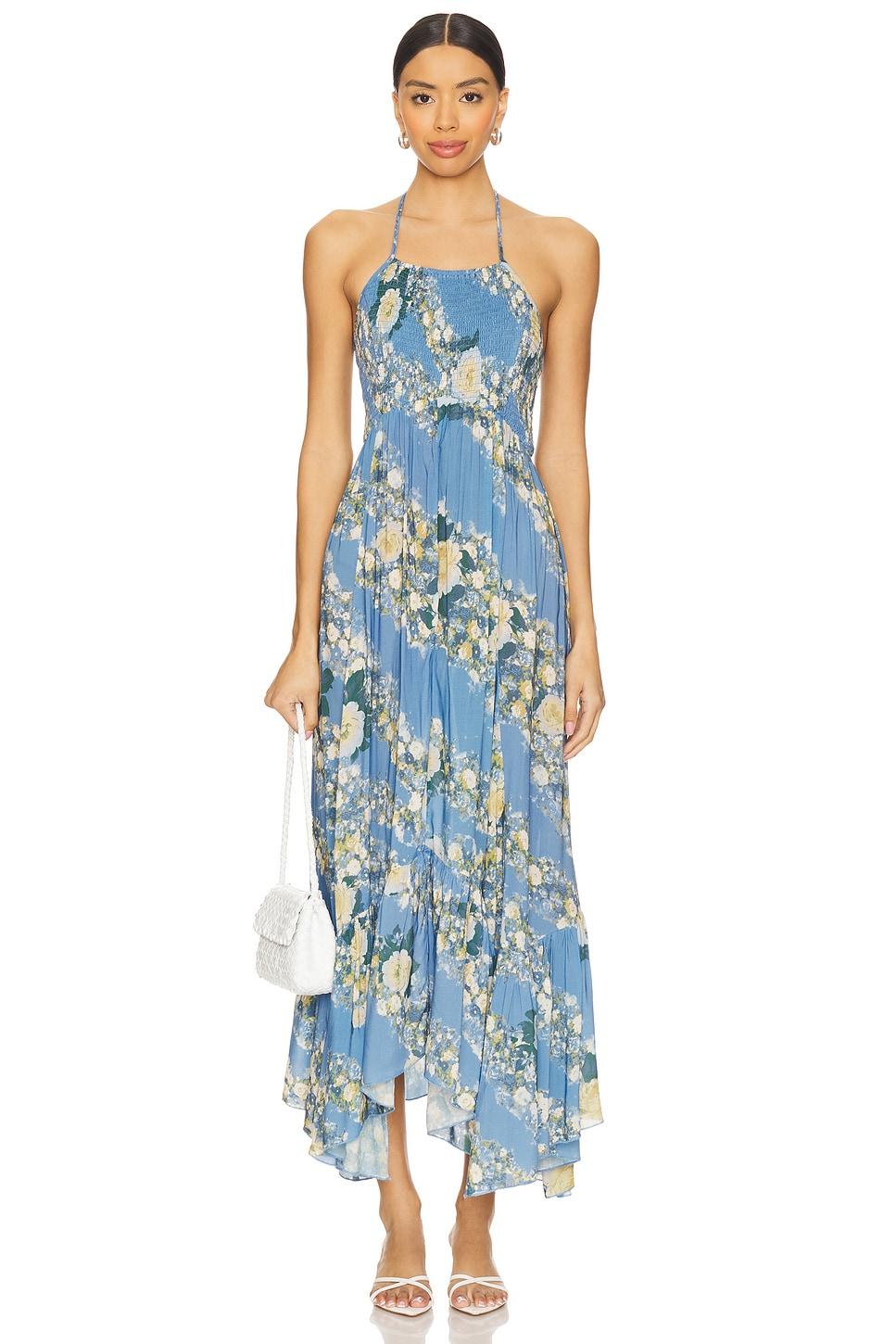 heat wave printed maxi dress
