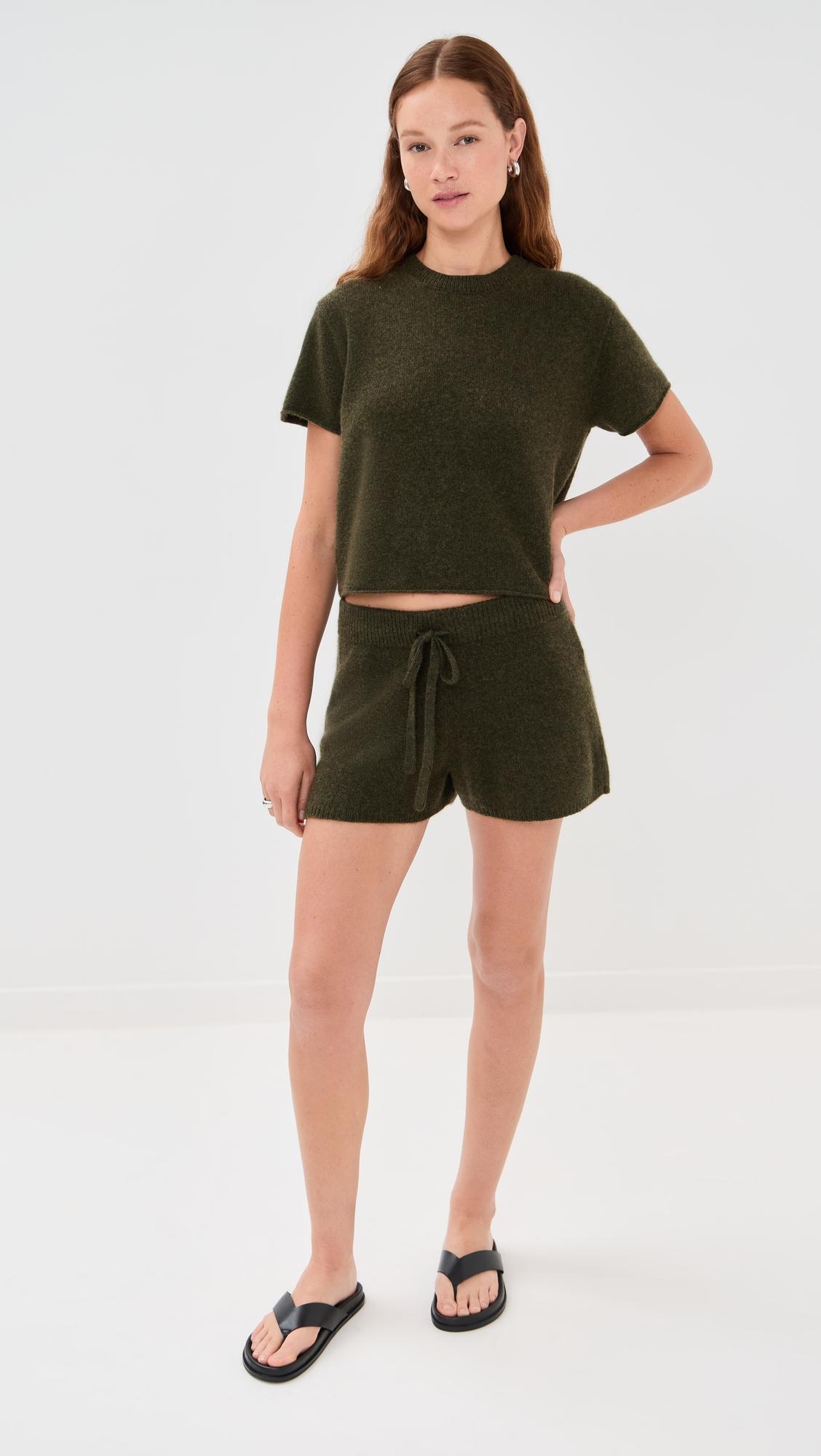 heavy cashmere lounge shorts