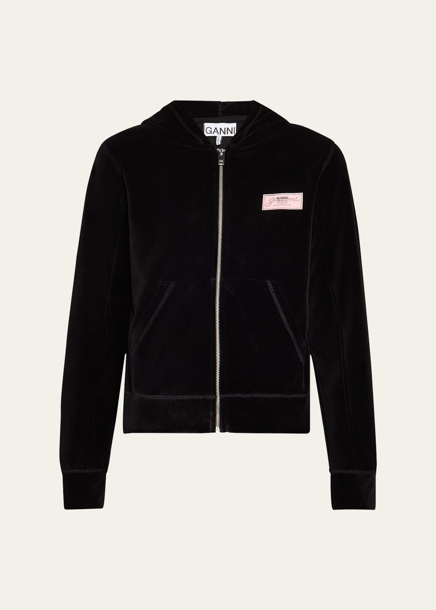 heavy velour zip hoodie