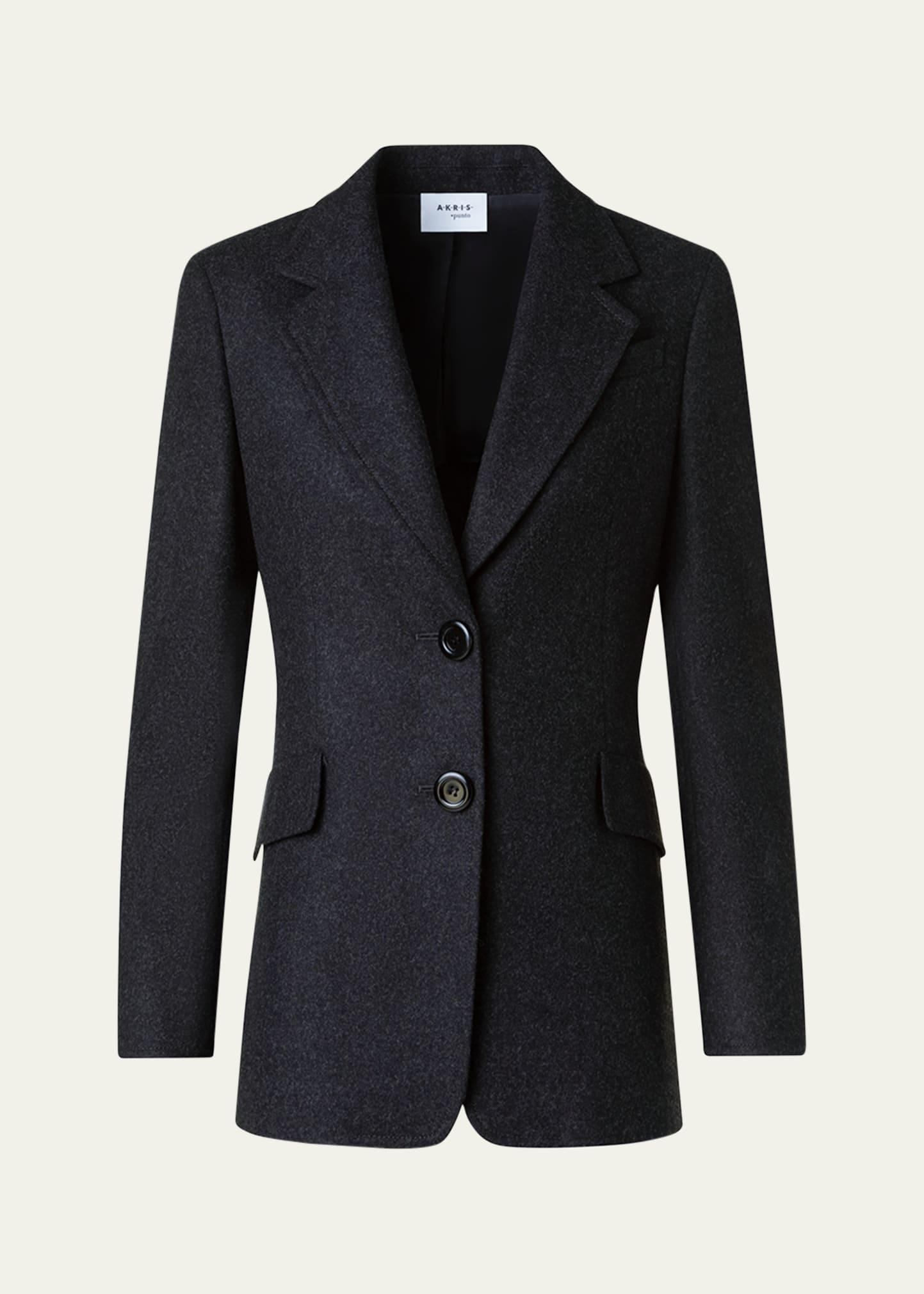 heavy wool single-breasted boyfriend jacket