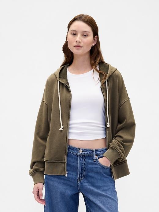 heavyweight french terry oversized zip hoodie