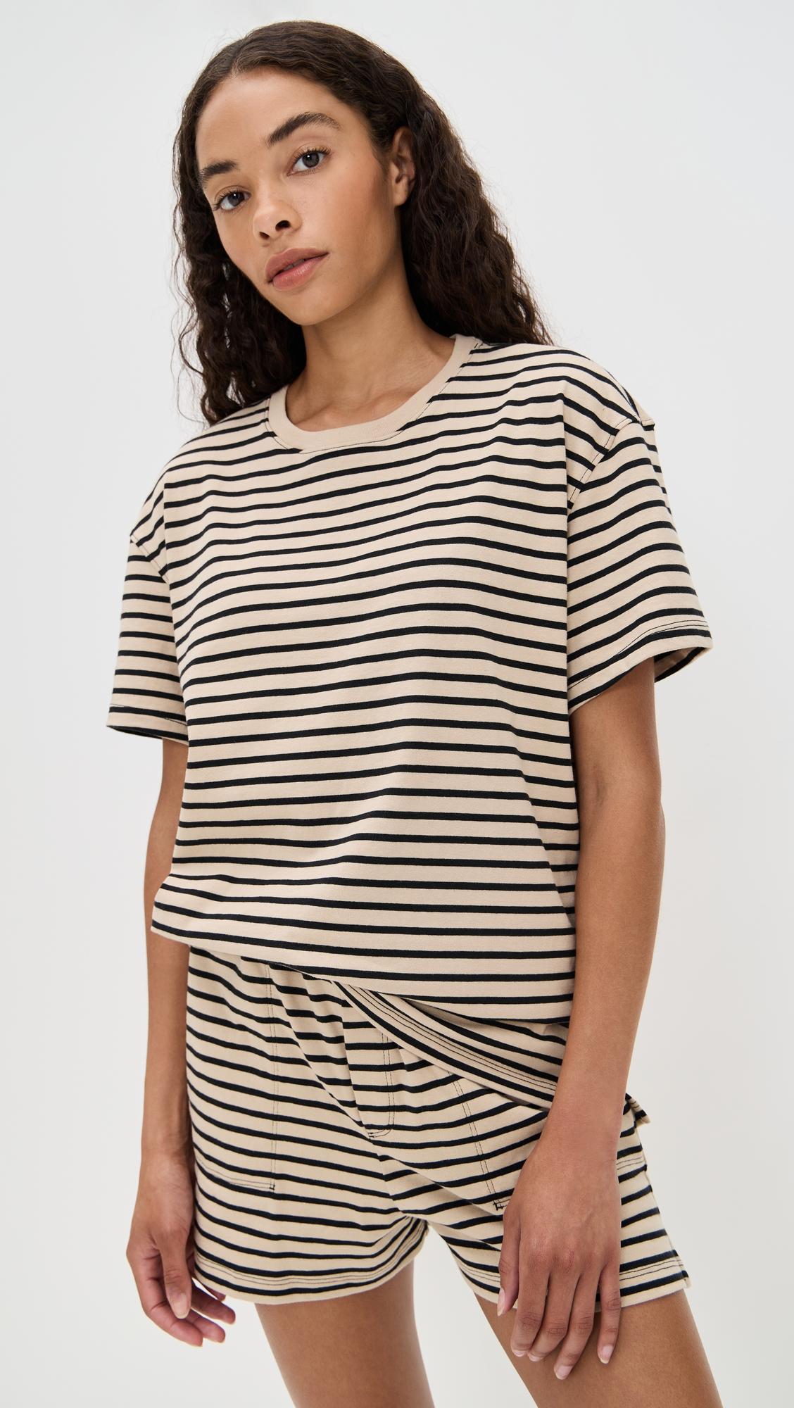 heavyweight jersey striped oversized tee