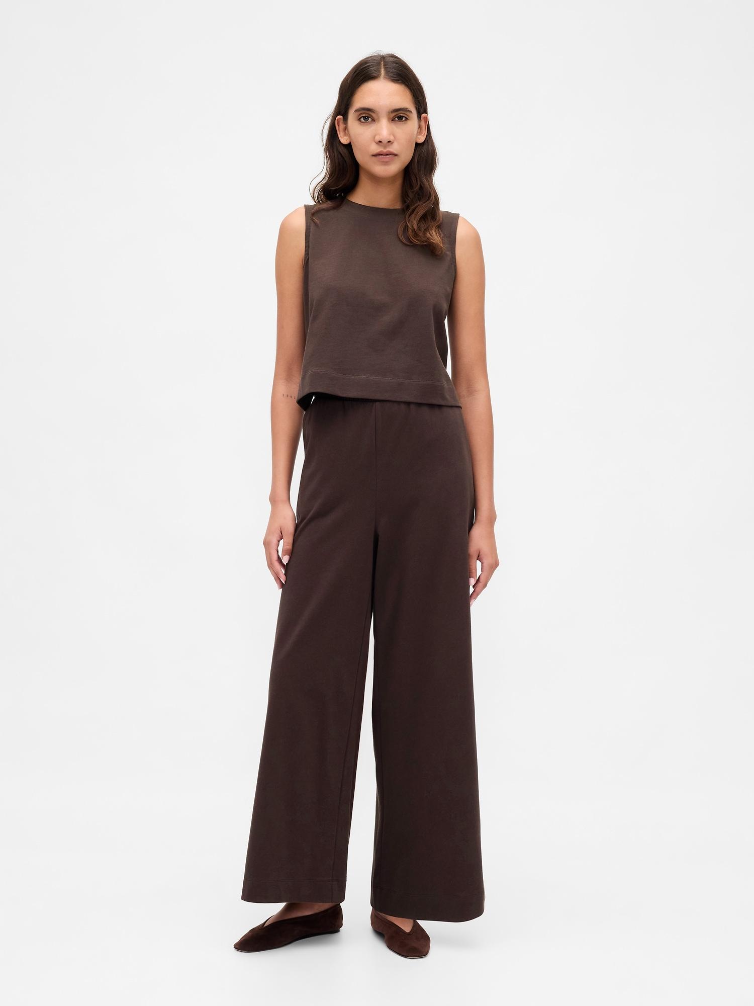 heavyweight organic cotton wide-leg pants