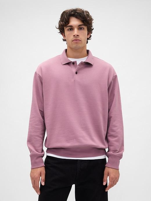 heavyweight oversized polo sweatshirt