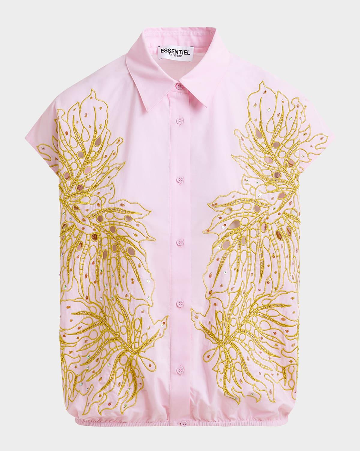 hebraska embroidered button-front shirt