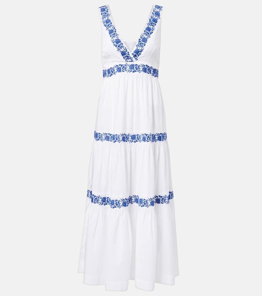heidi klein cannes embroidered cotton maxi dress