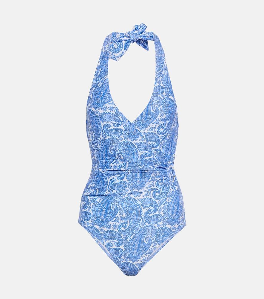 heidi klein cap mala printed swimsuit